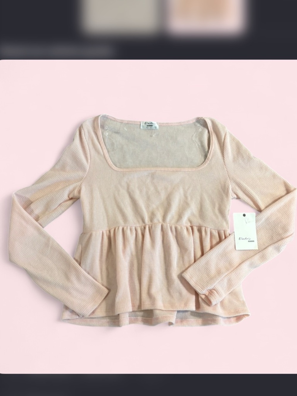 Pink Peplum Top Size L
